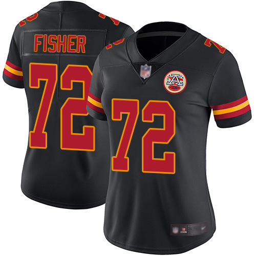 Women Kansas City Chiefs #72 Fisher Eric Limited Black Rush Vapor Untouchable Football Nike NFL Jersey